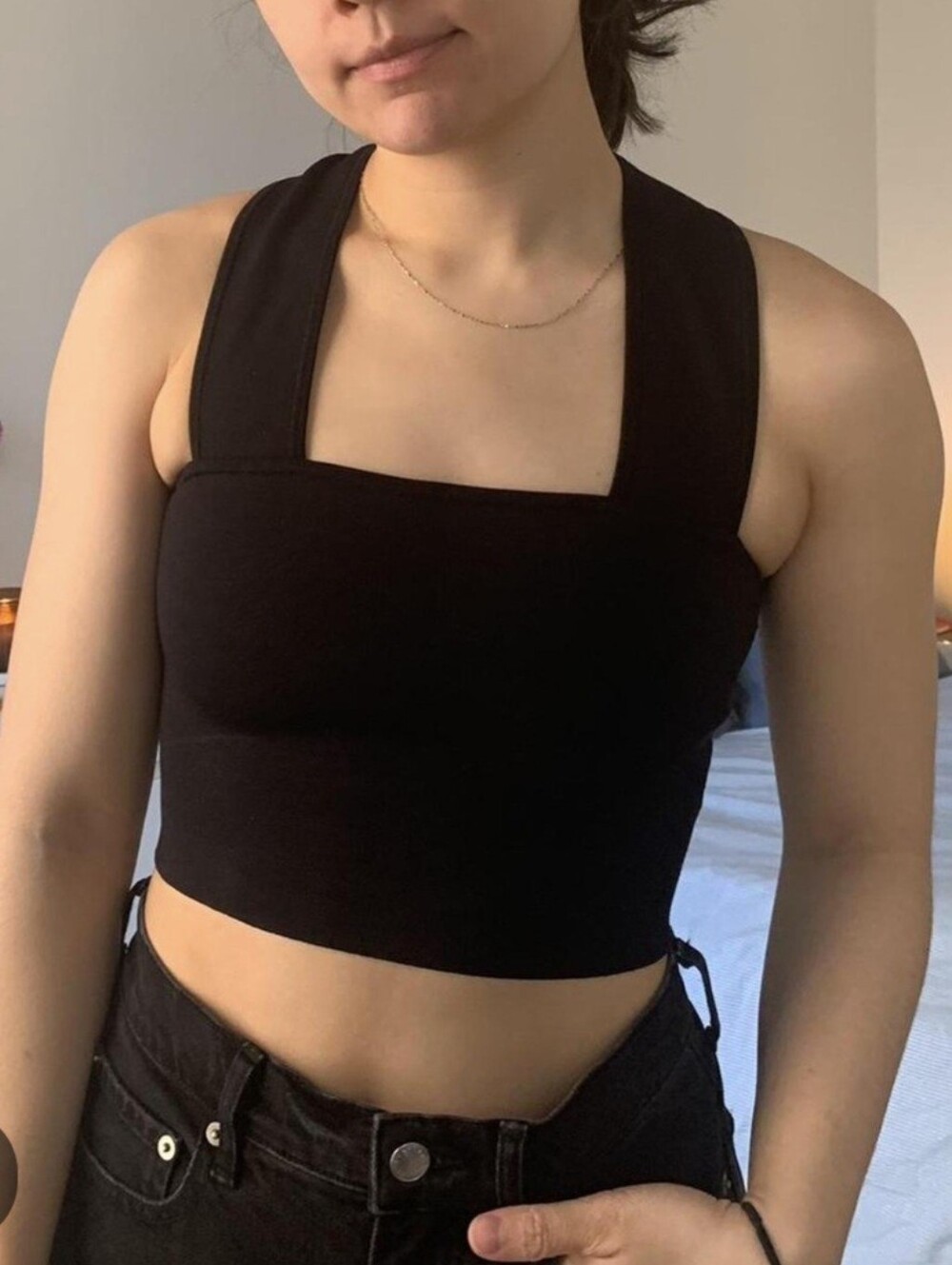 Babaton Black Ribbed Sleeveless Top